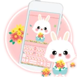 pink lovely bunny android application logo